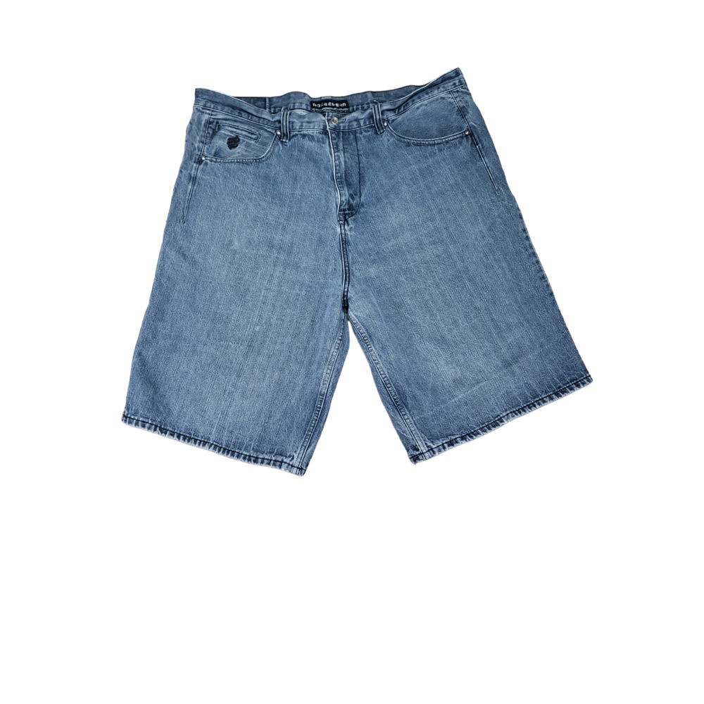 ROCAWEAR Shorts Mens 46 Waist Denim Blue Baggy Hip Hop Skater Y2K Pocket Stitch